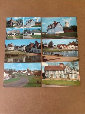 Vintage Essex Cottages Postcards - Set of 6 - Printed in England